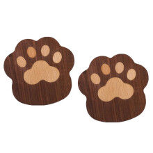 Drink Wooden Coasters Absorbent Animal Cat Claw Cup Mats Water Absorbing Drink Coasters Animal Cup Coasters for Drink