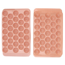 Pink 33 Grids Ice Cube Tray with Lid Food Grade PP for Office Refrigerator