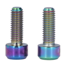 Titanium Alloy Hex Screw Socket Cap Tapered Bolt with Washer Durable Anti Rust Easy to Use Small Size Light Weight Great for Bike Accessories (2PCS)