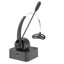 Ear Headset BT 5.4 Wireless Headphone Call Center Headband Earphone with Noise Cancelling Mic