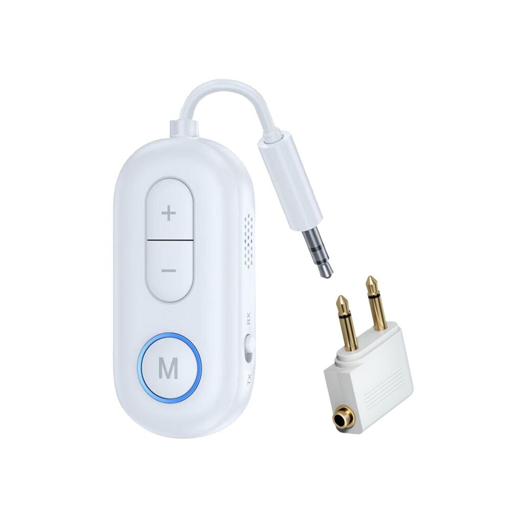 5.4 Audio Transmitter Receiver 3.5Mm Aux Hifi Stereo Adapter With Mic For Car Airplane Tv Pc Speaker White 6031951789717