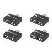 4X USB 2.0 Male to Twin Female Charger Dual 2 Port USB 5V Charging Splitter Hub Adapter Converter Connector