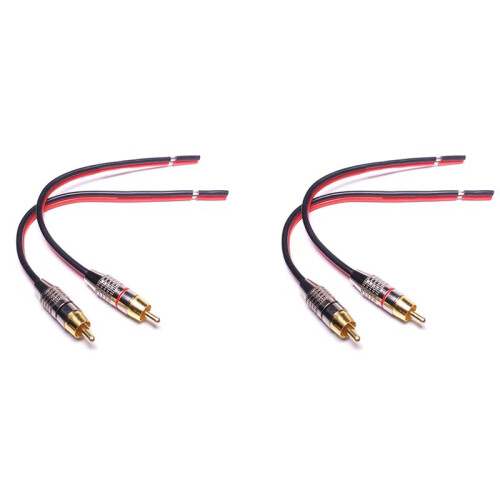 4x Speaker Cables To RCA Plugs Adapter, 2-Channel (1 Foot)