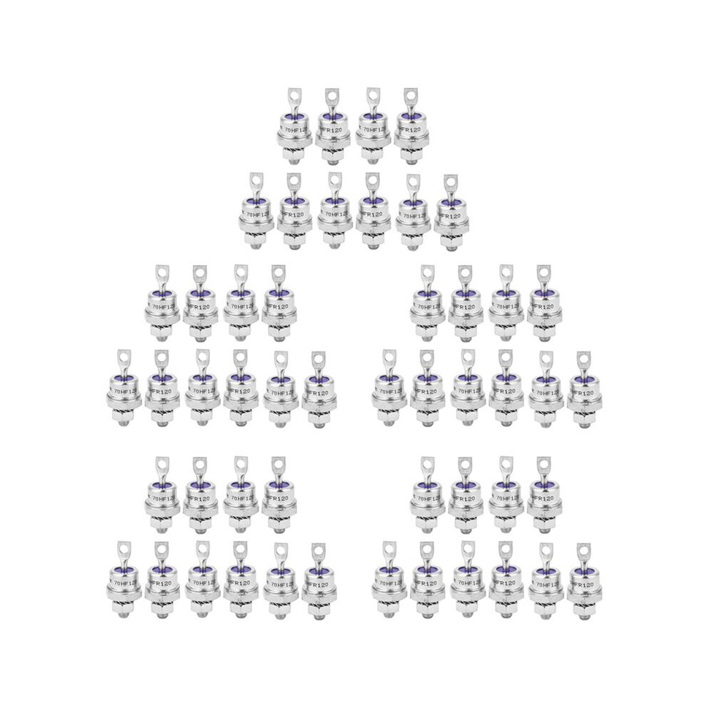 25Pairs Rectifier Diode Spiral 70Hf120/70Hfr120 70A 1200V High Power Rectifier Metal Stud Type Rectifier Diodes 4713295189621