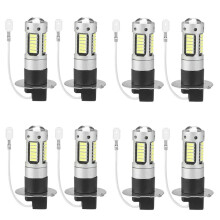 8Pcs H3 Super Bright LED Fog Driving DRL Light Bulbs Kit 6000K White