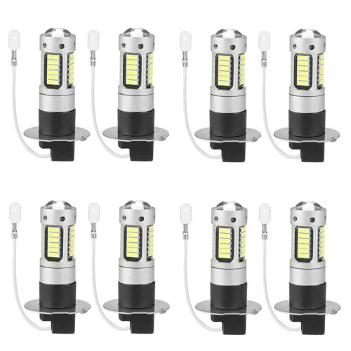 8-Delige H3 Super Heldere LED-Mist DRL-Gloeilampenset 6000K Wit