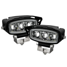 Motorcycle LED Spotlight Hi/Low Fog Lamps Auxiliary Headlight Driving Light Yellow+White Light