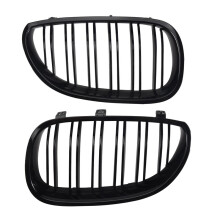 1 Paire Brillant Front Noir Rein Grill Double Latte Double Grille pour E60 E61 5 Series 2003-2010 Accessoires Voiture Coupé