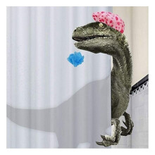 Tenda da Doccia Divertente Dinosauro Tenda da Bagno con Gancio Tenda da Doccia nel Tessuto di Dinosauro da Bagno Cartone Animato per Bambini