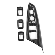 BotõEs de Interruptor de ElevaçãO de Vidro da Janela Do Carro Quadro DecoraçãO Capa GuarniçãO para X3 X4 F25 F26 2011-2017 Fibra de Carbono