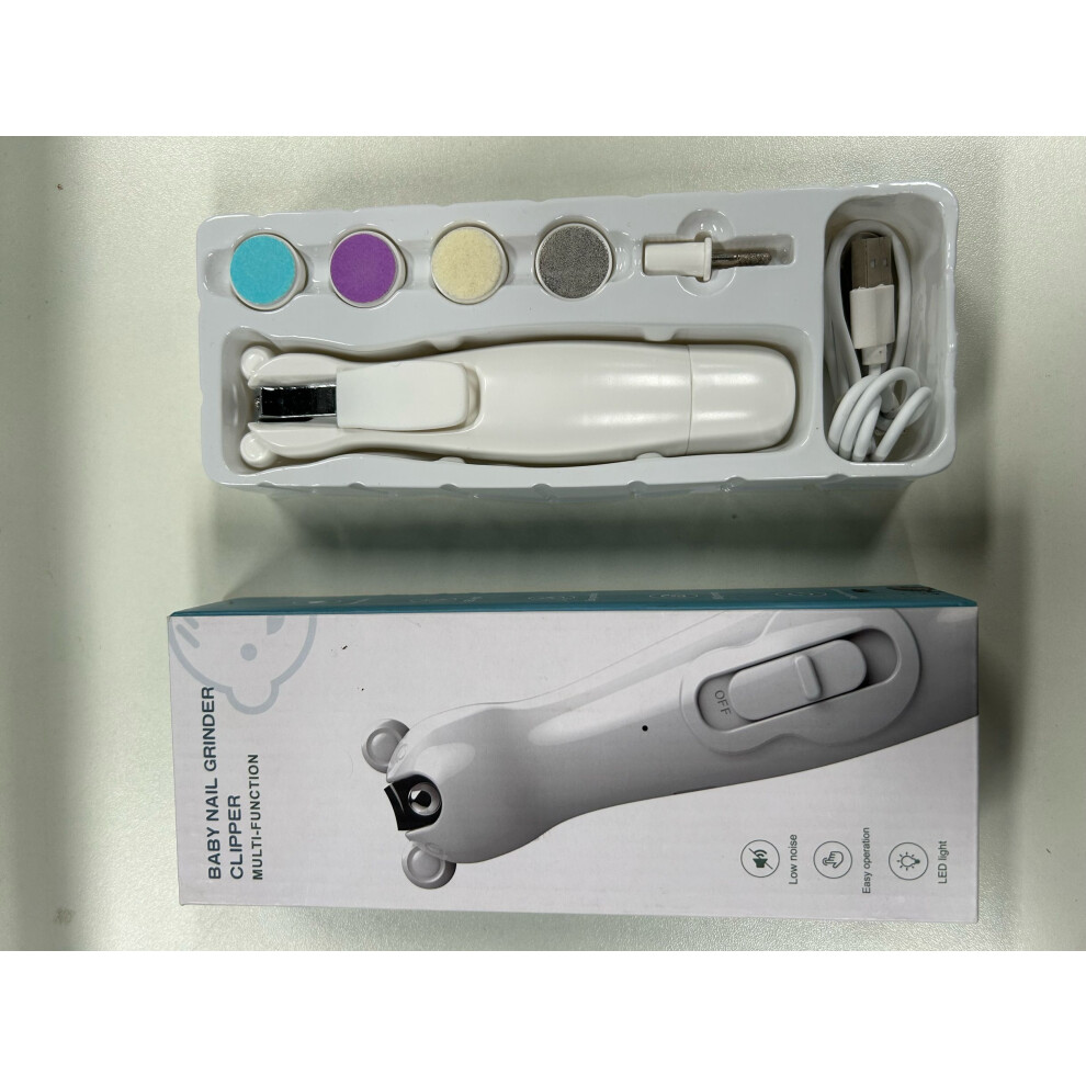 White Baby Nail Care Kit Electric Grinder