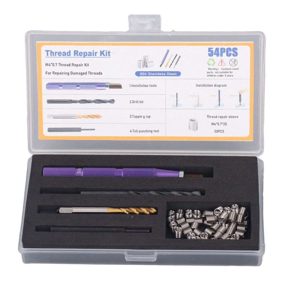 Internal Screw Threads Repair Kit Thread Repair Kit Helicoil Repair Kit Stainless Steel Inserts Wire Thread Inserts Drill Bits Automotive 9071309517064