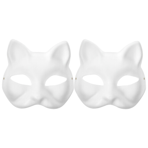 4Pièces Masques Blancs À Peindre Pour Halloween Et Soirée