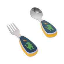 2 Sets Stainless Steel Training Tableware Set Fork Spoon