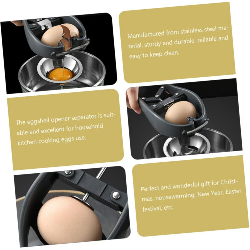 Stainless Steel Handheld Egg Opener Tool for Effortless Egg Cracking and Shell Separation in Kitchen 1