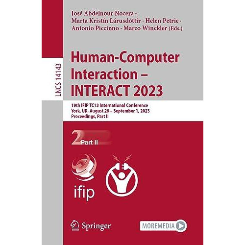 HumanComputer Interaction INTERACT 2023 Paperback Book