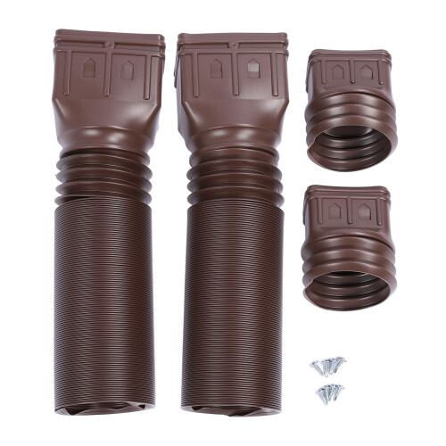 Flexible Gutter Downspout Extension 21-58in Brown Drain Pipe 2