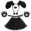 4Set Set Cosplay Orecchie Cane Nero Con Coda Tutu 1