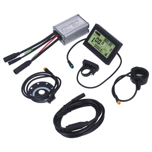 Controlador de voltagem compatível com bicicletas elétricas: 36V a 48V, com display LCD, motor brushless, proteção de bateria e função de luz 2