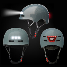 LED USB Rechargeable Bike Helmet with Warning Lights, Adjustable, 54-61cm