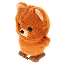 2Pcs Brown Wind-Up Bear Toy Soft Plush Animal Toy for Children