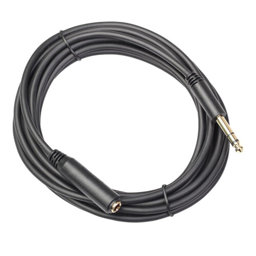 Headphone Extension Cable for Audio Devices 6.35mm Black