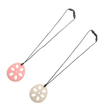 4Pz Dentizione Morbidi Silicone Rosa Con Catenella Antigoccia