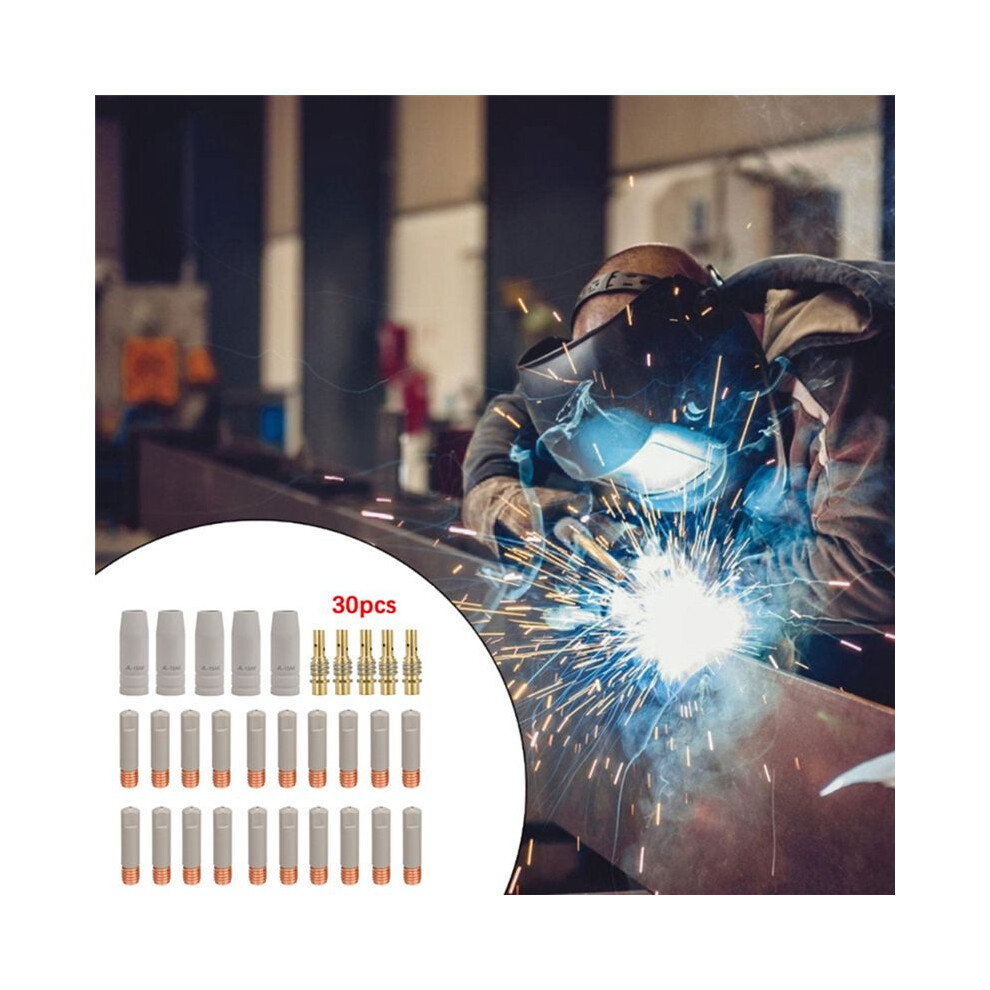30Pcs/Set Coating Protection Nozzle Mig Torch Gas Nozzle Tip Holder For 15Ak Mig Mag Welding Torch 1Mm 4711832275110