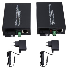 1 Pair RS485 Data Extender Converter with 10/100Mbps Ethernet SM SX,over Fiber Optic Transmitter and Receiver EU PLUG