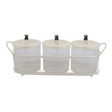 Clear Spice Pots With Serving Utensils, Nordic Inspired Condiment Box Featuring High Quality Acrylic And Movable Stand, Ideal For Diverse Kitchen