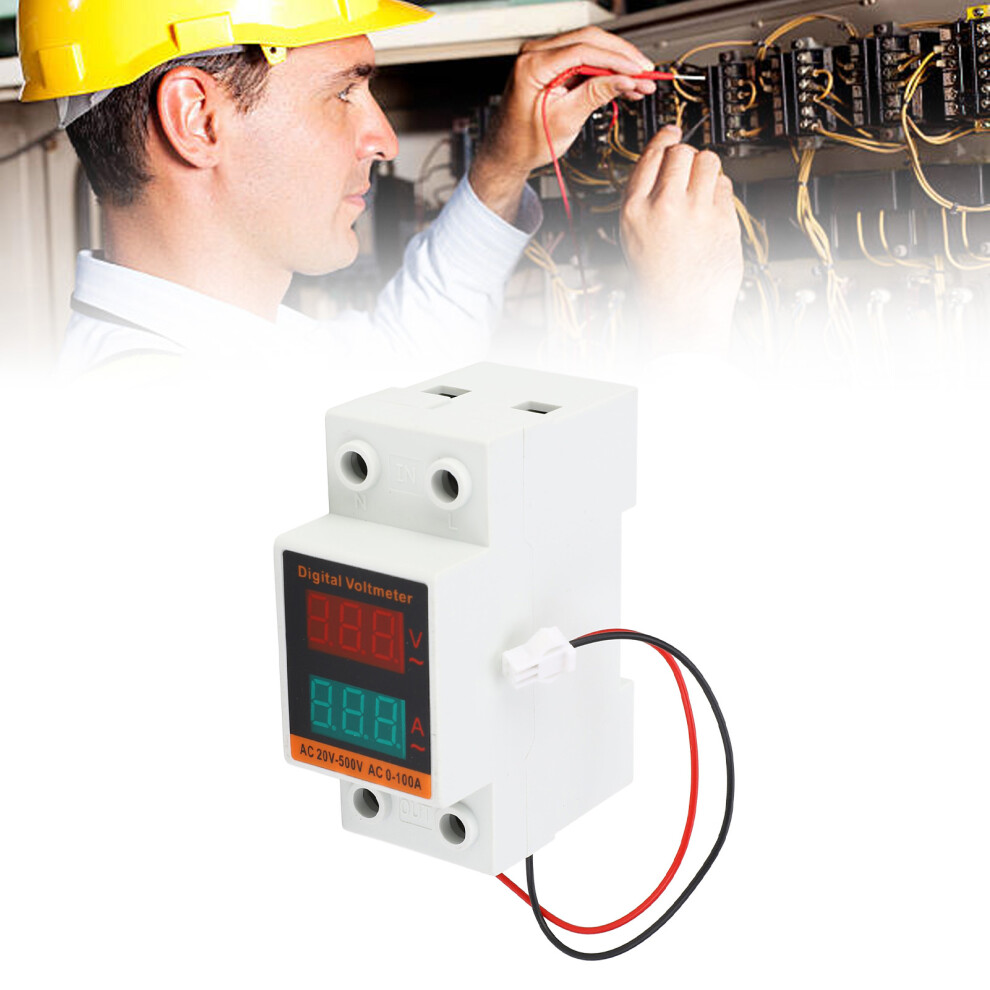 Ac20-500V 0-100A Digital Voltmeter Ammeter Led, 37X85x50mm 8221385862478
