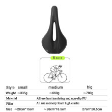 Comfortable Bike Seat Cushion 28x15cm PVC for Women Men