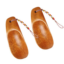 6Pcs Comfortable Wooden Shoe Horn Tools Multi Color Portable Shoehorns