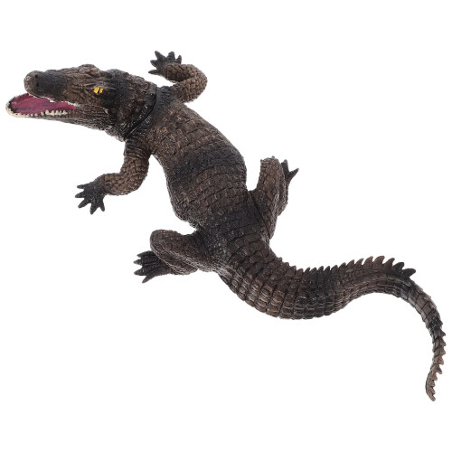 3Pz Figurine Coccodrillo Realistici PVC Marrone