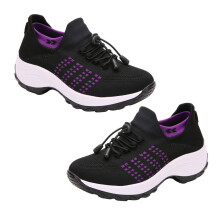 1Par Deportivos Mujer Knitted Negro Estilo Casual
