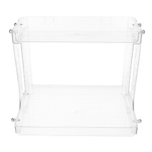2Pcs Clear Pet Coffee Cup and Cosmetics Organizer Kitchen Storage Rack