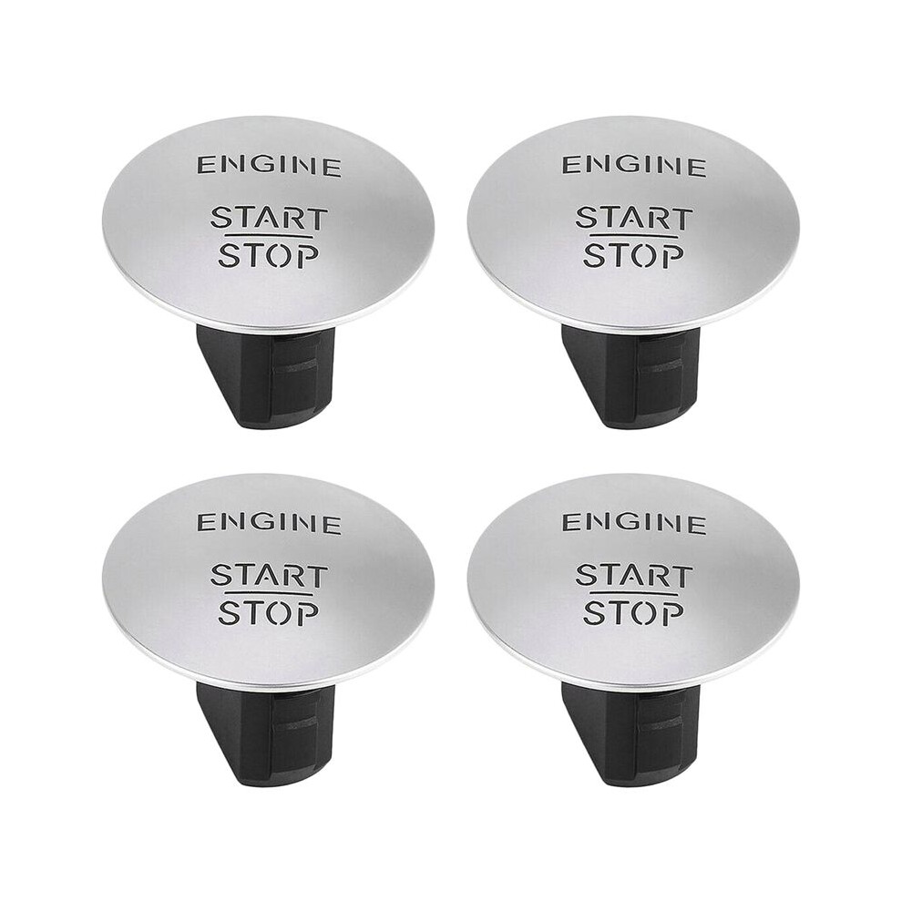 4X For - Push To Start Button Keyless Go Engine Start Stop Push Button Silver 6133606728109