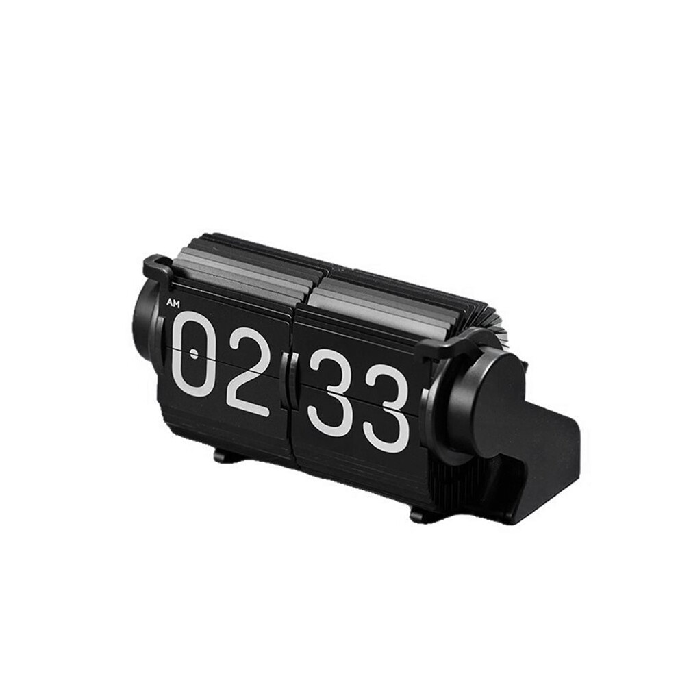 Vintage Flip Clock Mechanical Desk Calendar With Automatic Date & Alarm,Page Turning Clock For Home Decor Black 4712762720985