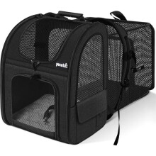 Expandable Cat Carrier Bag for Small Dogs, Breathable Cat Backpack, Cat Carrier Bag with Plush Mattress