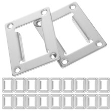 60Pz Kit Piastre Rinforzo Porta Argento Acciaio Inox Finitura Liscia