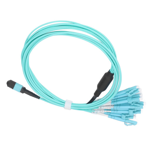 12-Core MPO-LC Fiber-Sprungkabel 10 Gbps Multimode-Optischer Stecker 2