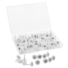 200St Witte Thumbtacks Nummer Pushpins Voor Kantoor En Thuis