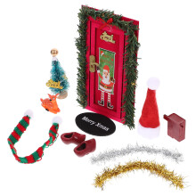 5Set Miniature Casa Delle Bambole Natale in Legno