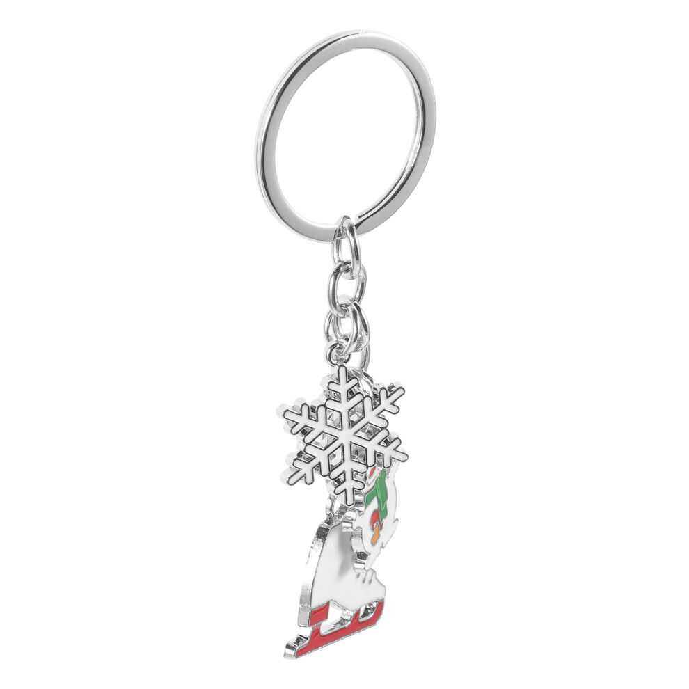 3Pz Portachiavi A Tema Natale Bianco In Zinco Per Zaino E Bagagli