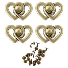 12Pz Borse Serrature Mini Cuore Metallo Scuro