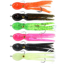 Reusuable Luminous Octopus Lure Squid Jig With Metal Weight And Loop Hook Realistic Swimming Motion Delicate Eyes Premium Bite Resistant Plastic
