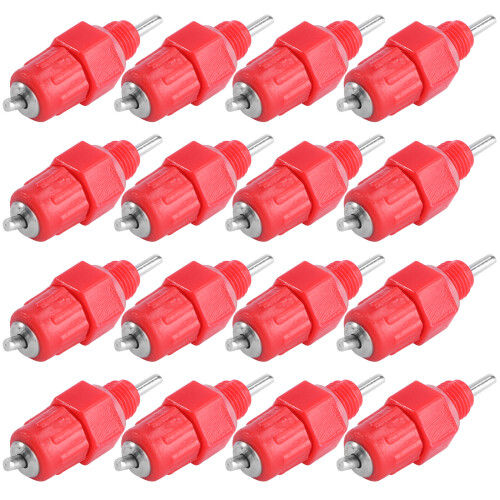 75Pz Abbeveratoio A Nipplo in Rosso Per Pollame