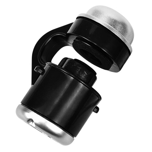 2Pièces Microscope Noir À Clip Avec Lampe LED Pour Téléphone