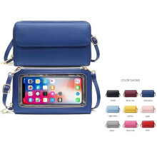 Women's Cell Phone Bag, Crossbody Bag Wallet Pouch Phone Bag with Touch Screen Window with Shoulder Strap