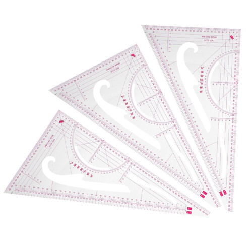 Règle de couture 3 pièces, pliable, à dessiner